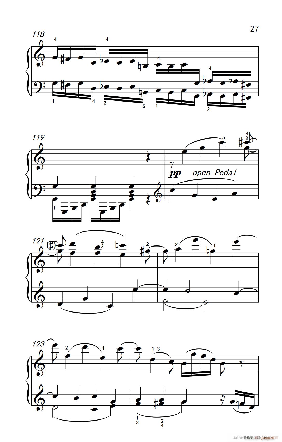 第九级1 C大调奏鸣曲 第一乐章 Hob XVI 50 中央音乐学院 钢琴 业余 考级教程 7 9级(钢琴谱)27