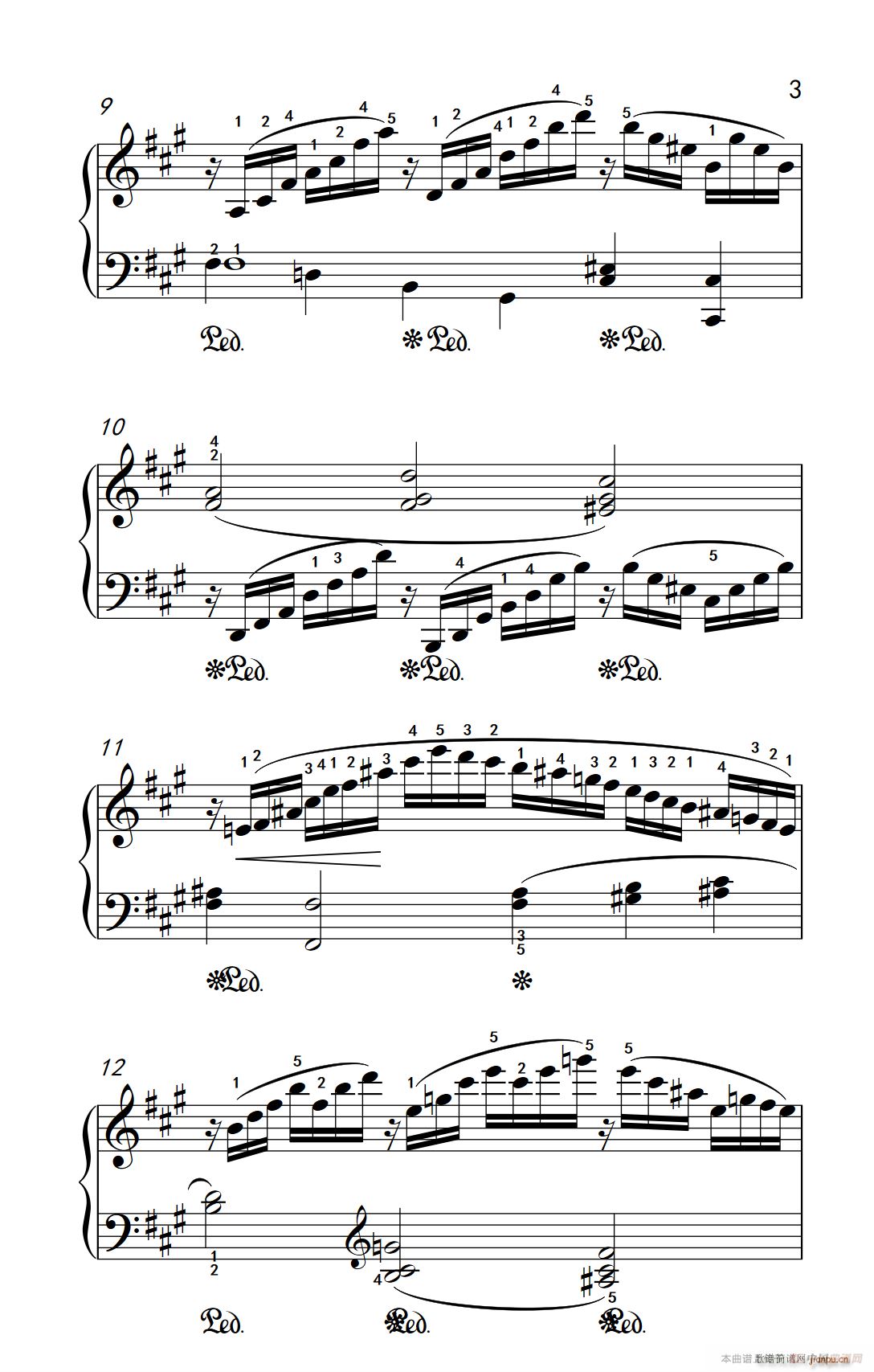 第九级2 练习曲 No 7 中央音乐学院 钢琴 业余 考级教程 7 9级(钢琴谱)7