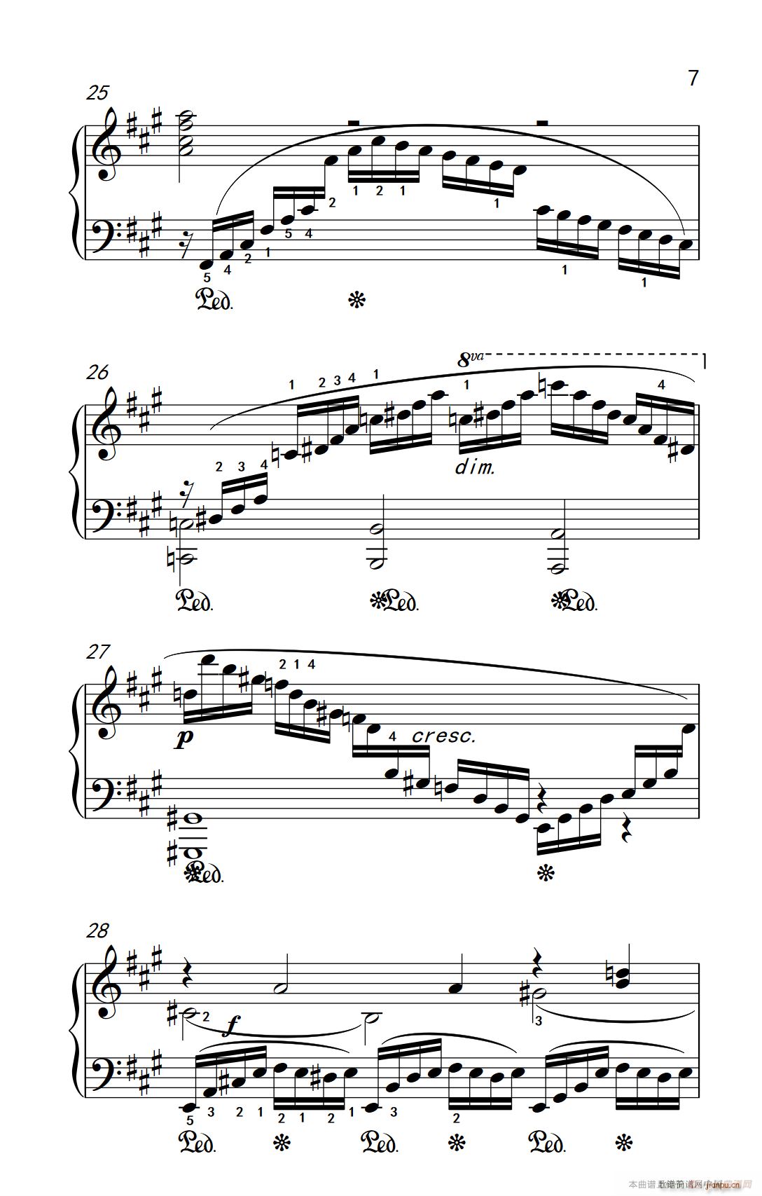 第九级2 练习曲 No 7 中央音乐学院 钢琴 业余 考级教程 7 9级(钢琴谱)19