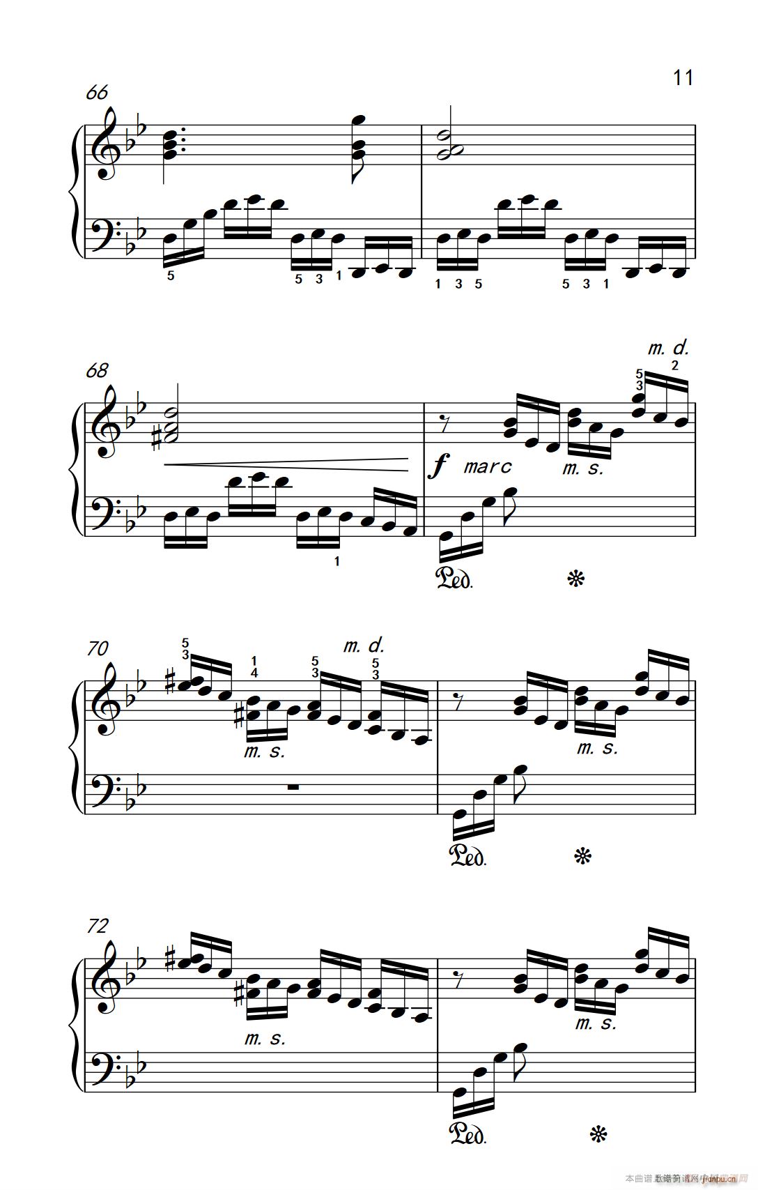 第九级3 练习曲 No 2 中央音乐学院 钢琴 业余 考级教程 7 9级(钢琴谱)11