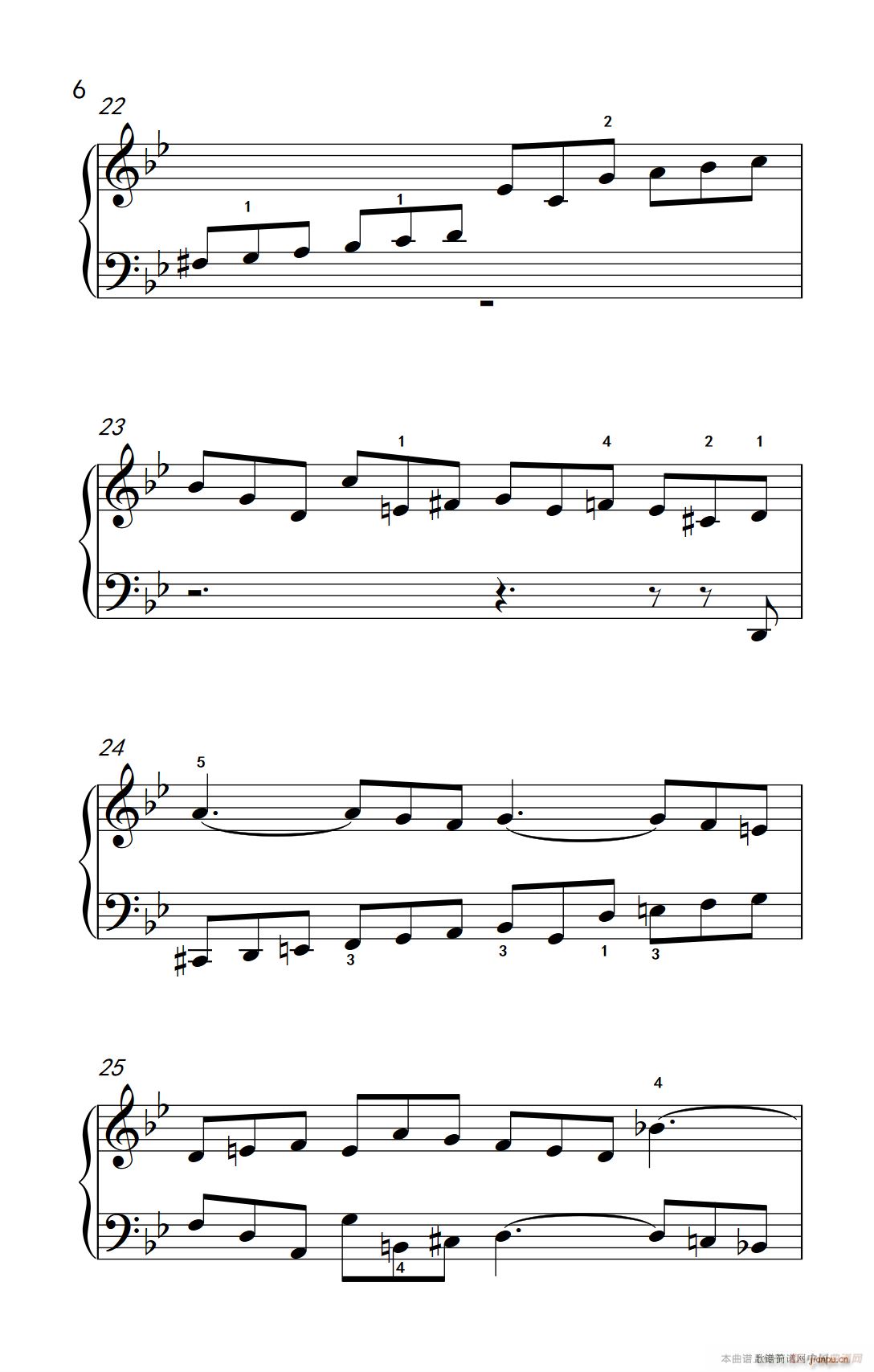 第九级1 吉格舞曲 选自 英国组曲 第三套 中央音乐学院 钢琴 业余 考级教程 7 9级(钢琴谱)6