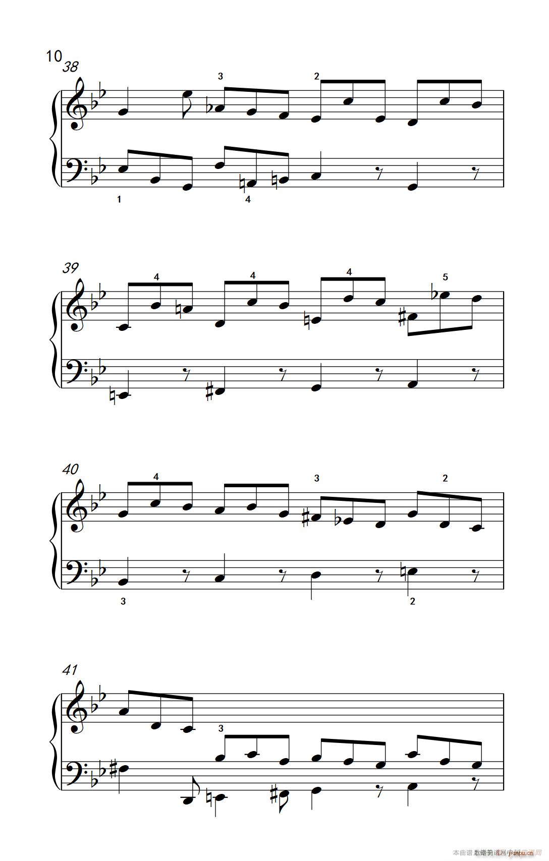 第九级1 吉格舞曲 选自 英国组曲 第三套 中央音乐学院 钢琴 业余 考级教程 7 9级(钢琴谱)10