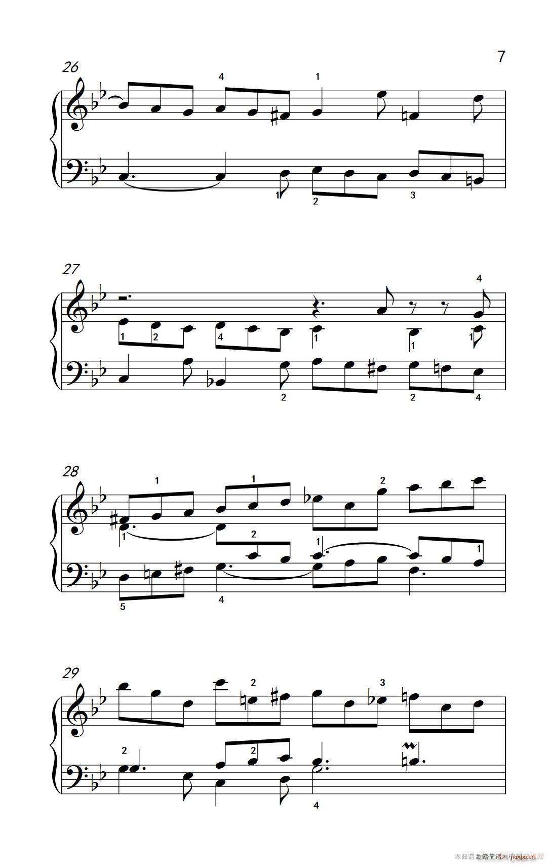 第九级1 吉格舞曲 选自 英国组曲 第三套 中央音乐学院 钢琴 业余 考级教程 7 9级(钢琴谱)7