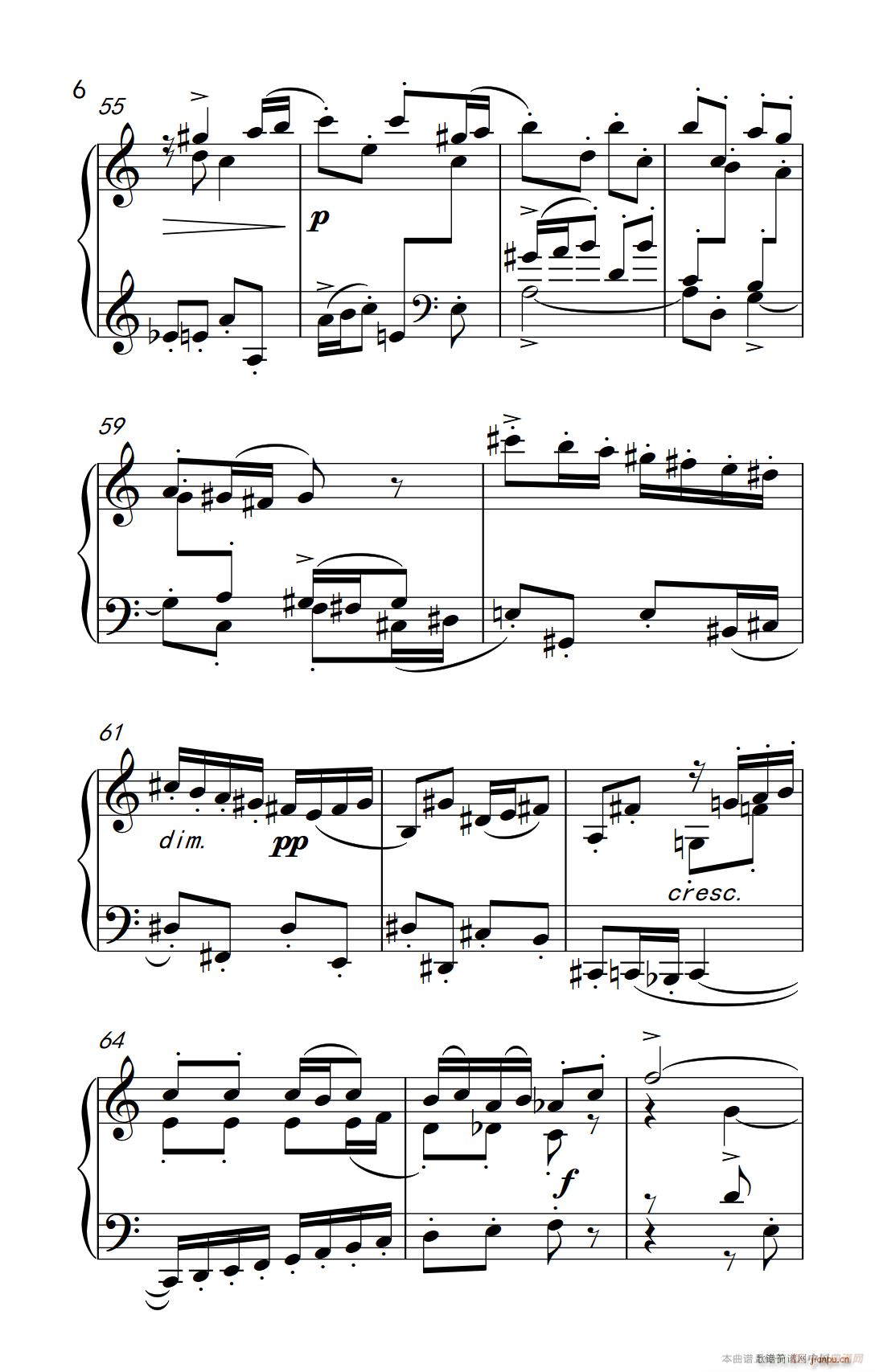 第九级2 赋格曲 Op 87 No 2 中央音乐学院 钢琴 业余 考级教程 7 9级(钢琴谱)6