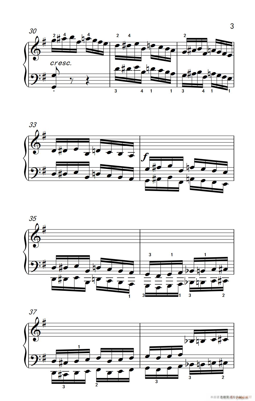 第九级2 G大调奏鸣曲 第一乐章 Op 31 No 1 中央音乐学院 钢琴 业余 考级教程 7 9级(钢琴谱)3