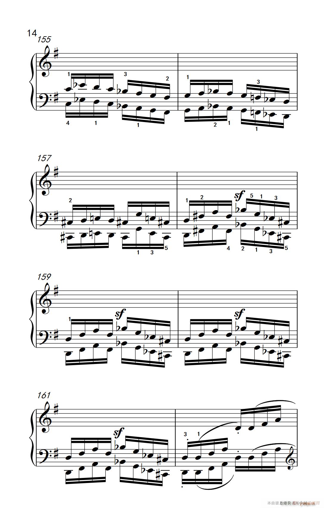 第九级2 G大调奏鸣曲 第一乐章 Op 31 No 1 中央音乐学院 钢琴 业余 考级教程 7 9级(钢琴谱)14