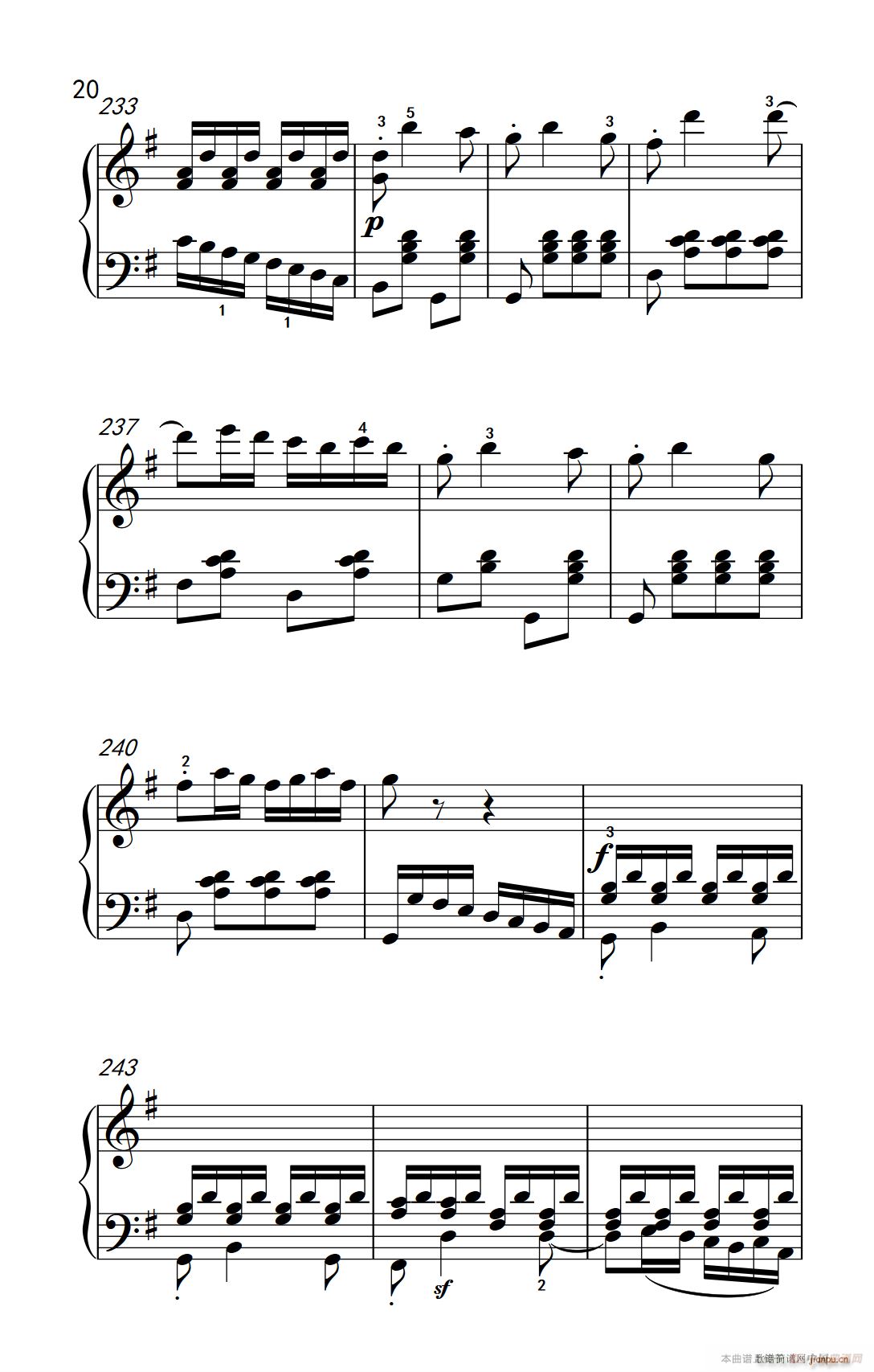 第九级2 G大调奏鸣曲 第一乐章 Op 31 No 1 中央音乐学院 钢琴 业余 考级教程 7 9级(钢琴谱)20