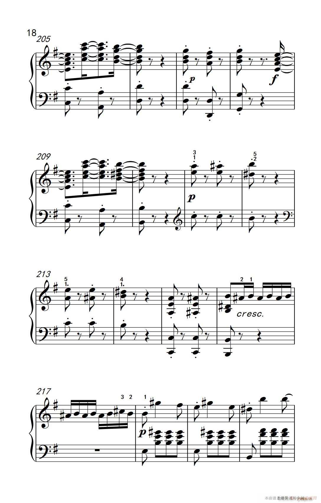 第九级2 G大调奏鸣曲 第一乐章 Op 31 No 1 中央音乐学院 钢琴 业余 考级教程 7 9级(钢琴谱)18