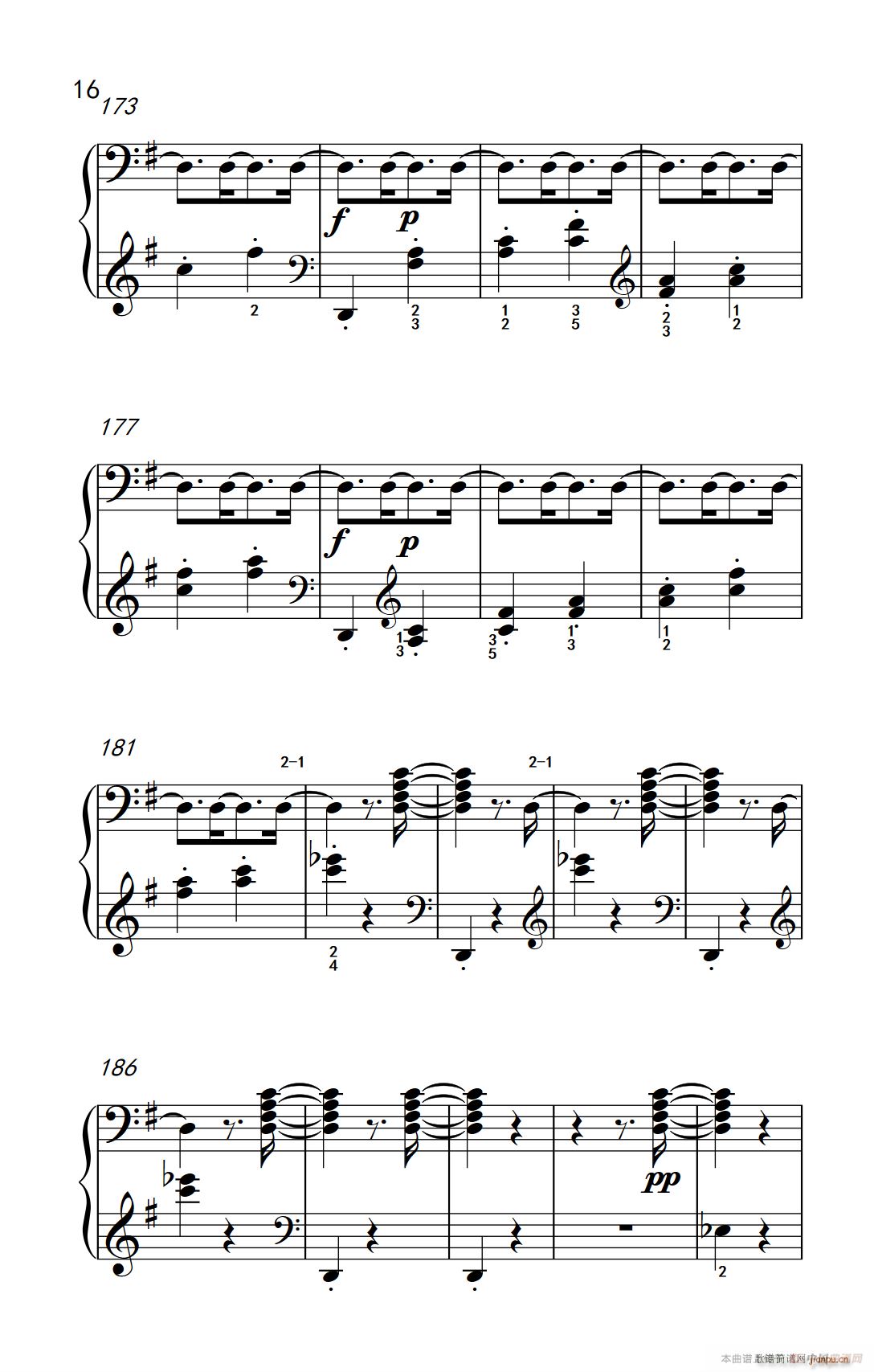 第九级2 G大调奏鸣曲 第一乐章 Op 31 No 1 中央音乐学院 钢琴 业余 考级教程 7 9级(钢琴谱)16