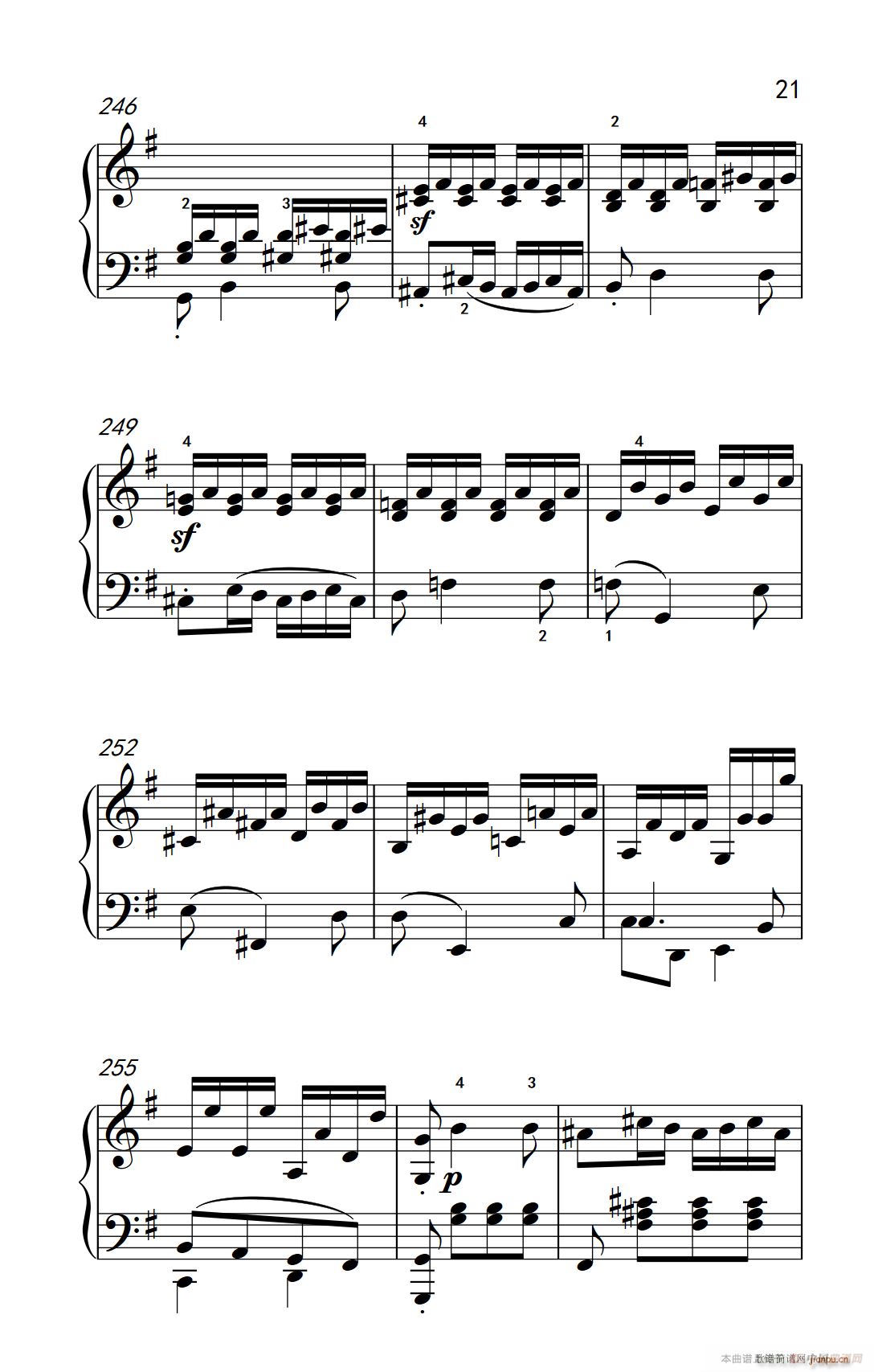 第九级2 G大调奏鸣曲 第一乐章 Op 31 No 1 中央音乐学院 钢琴 业余 考级教程 7 9级(钢琴谱)21