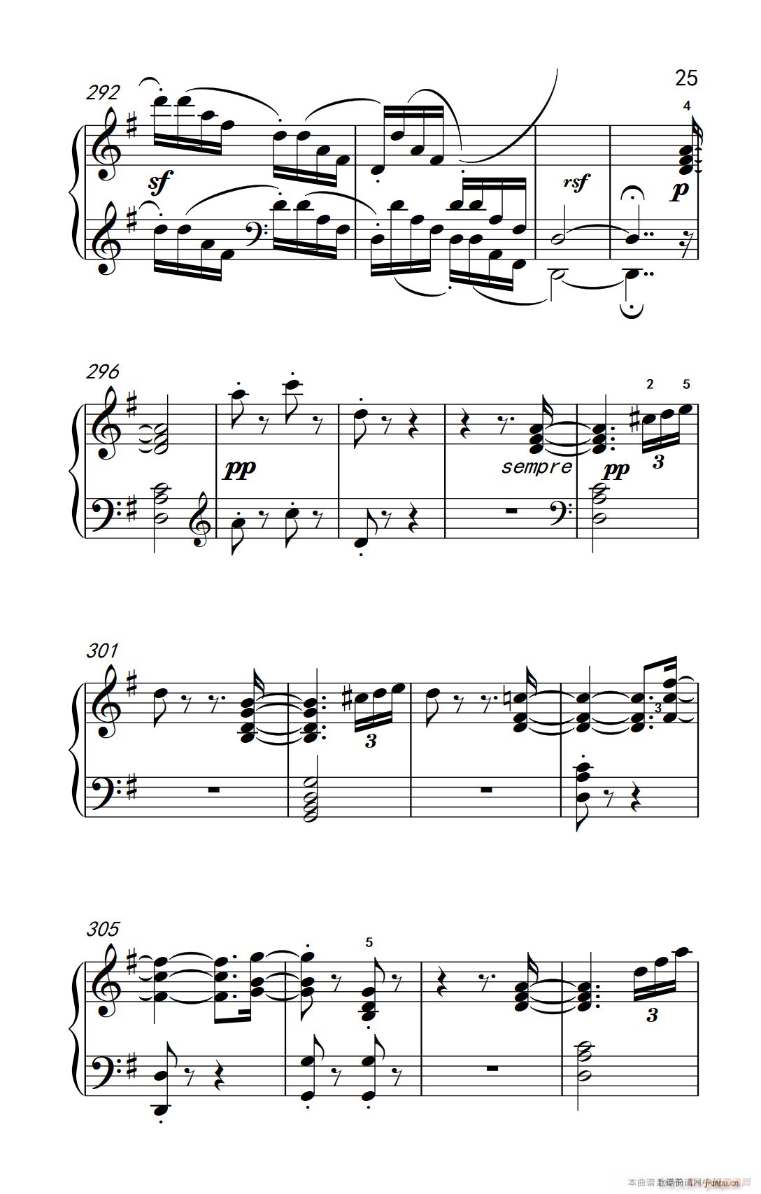 第九级2 G大调奏鸣曲 第一乐章 Op 31 No 1 中央音乐学院 钢琴 业余 考级教程 7 9级(钢琴谱)25