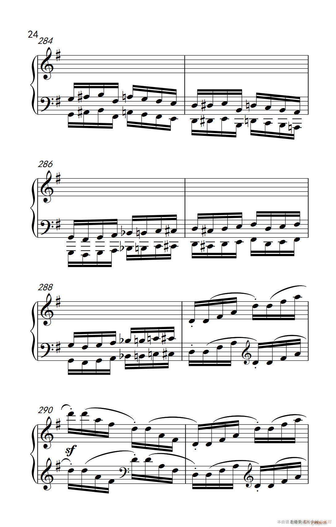 第九级2 G大调奏鸣曲 第一乐章 Op 31 No 1 中央音乐学院 钢琴 业余 考级教程 7 9级(钢琴谱)24