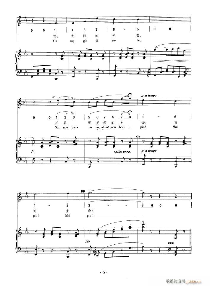 悲叹的小夜曲 钢伴谱(钢琴谱)5