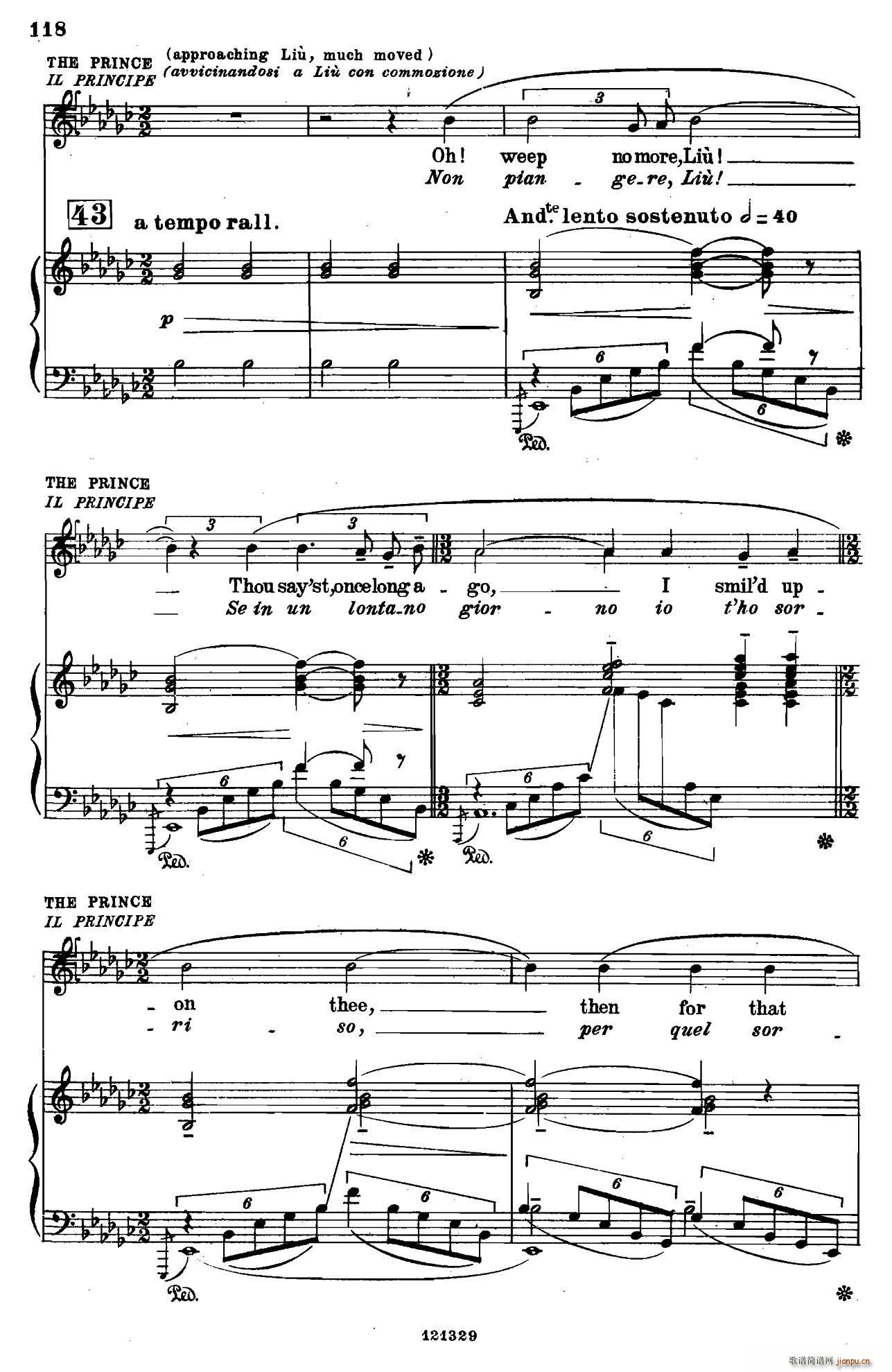 图兰朵公主 三幕五场歌剧 英意双语 全谱 钢琴伴奏谱 P123 151(钢琴谱)1