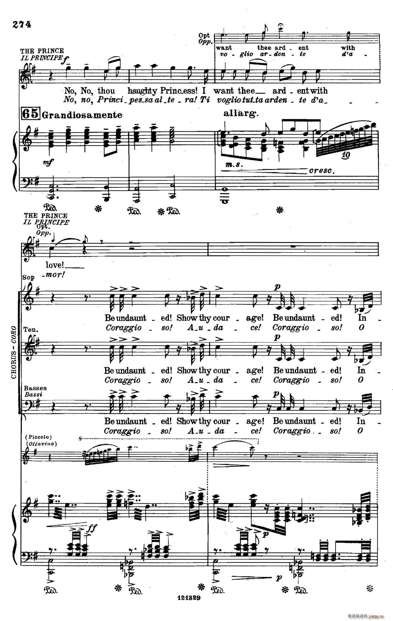 图兰朵公主 三幕五场歌剧 英意双语 全谱 钢琴伴奏谱 P283 293(钢琴谱)1