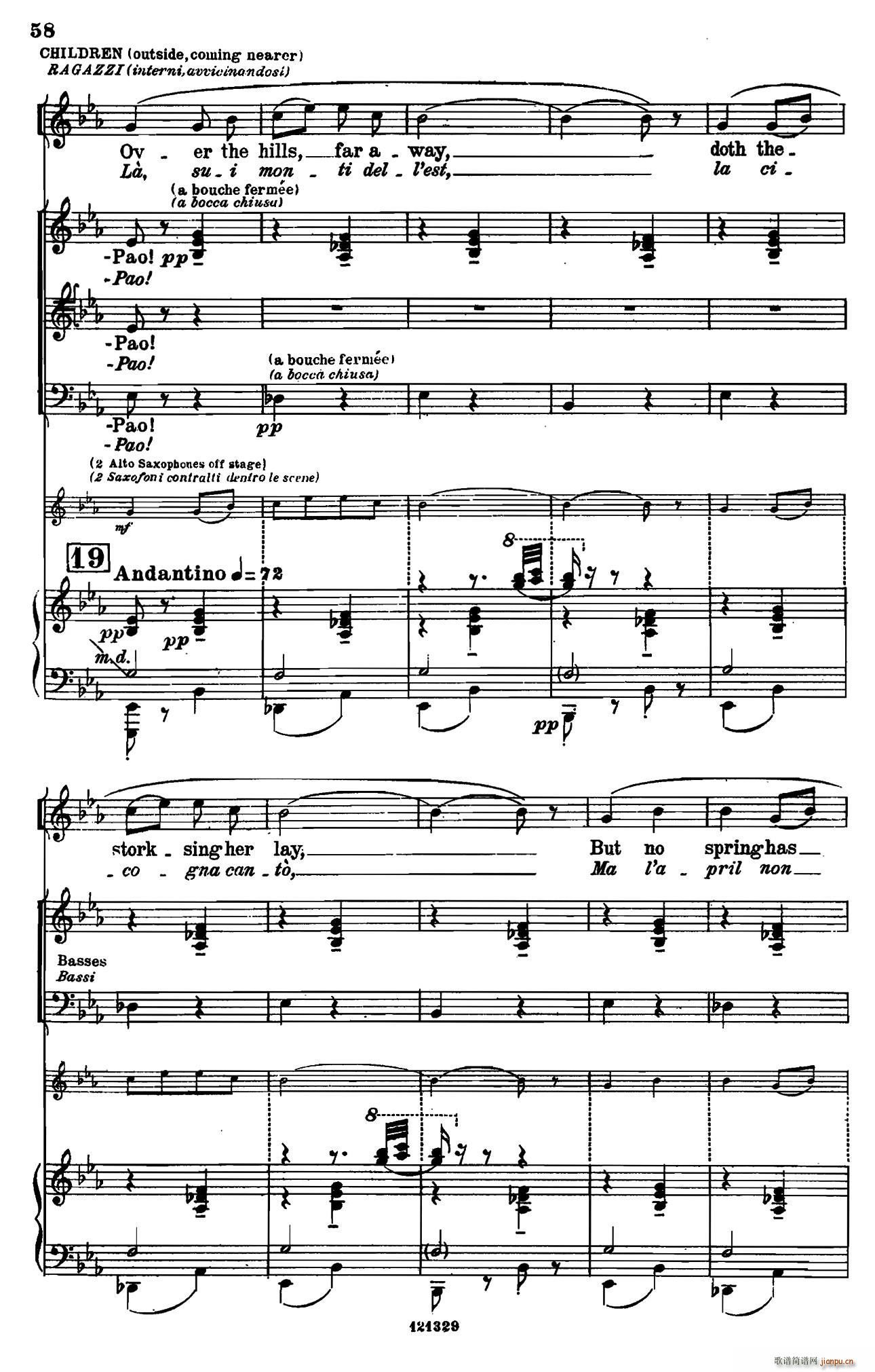 图兰朵公主 三幕五场歌剧 英意双语 全谱 钢琴伴奏谱 P63 74(钢琴谱)1