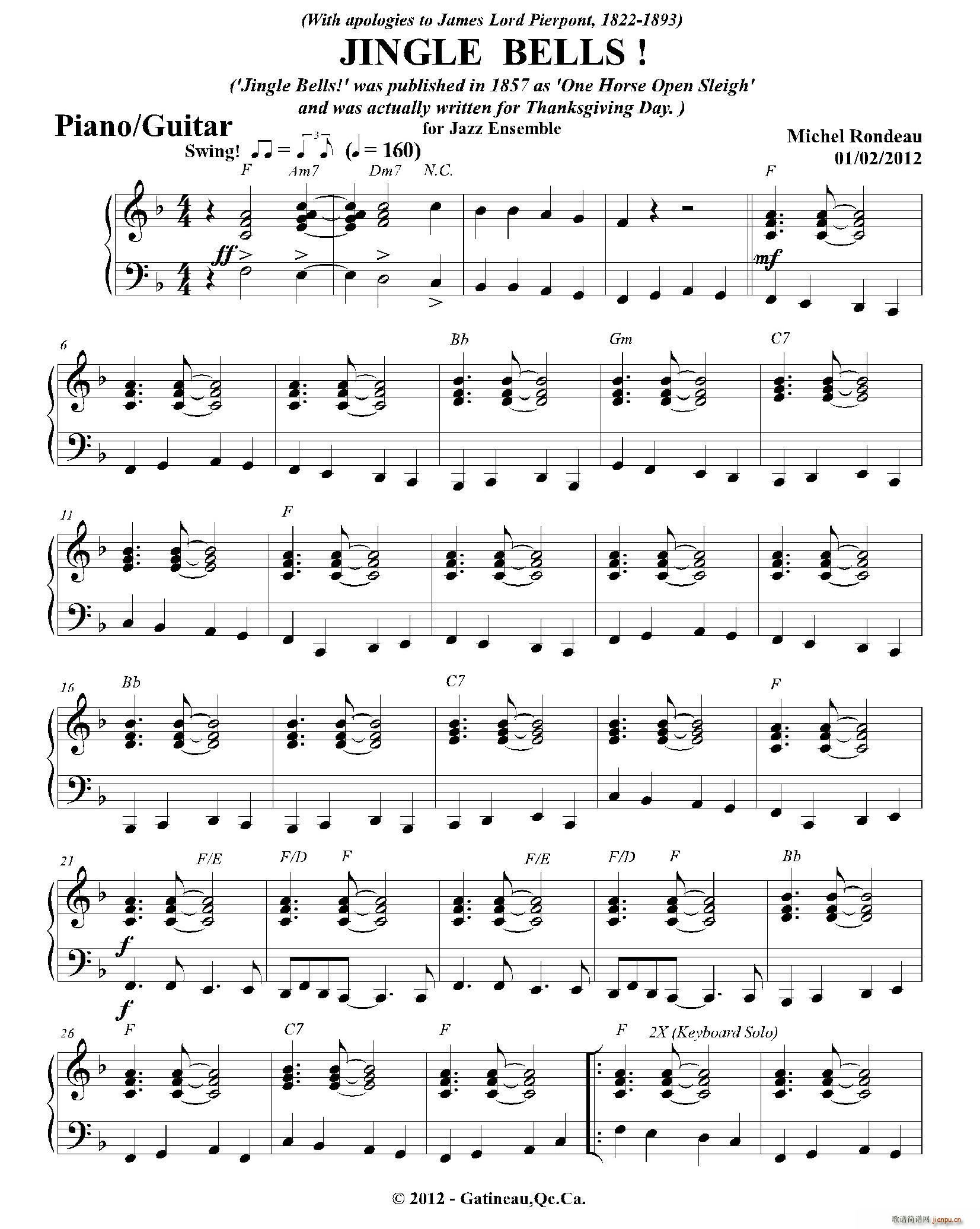 JINGLE BELLS 钢琴 吉他(钢琴谱)1