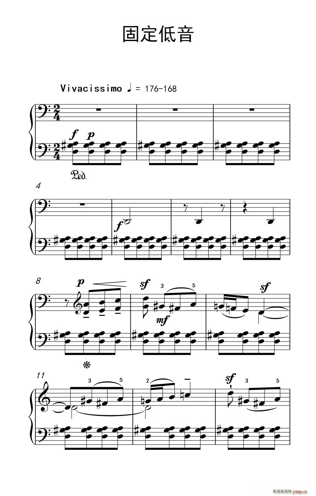 固定低音 巴托克 小宇宙 钢琴教程 6(钢琴谱)1