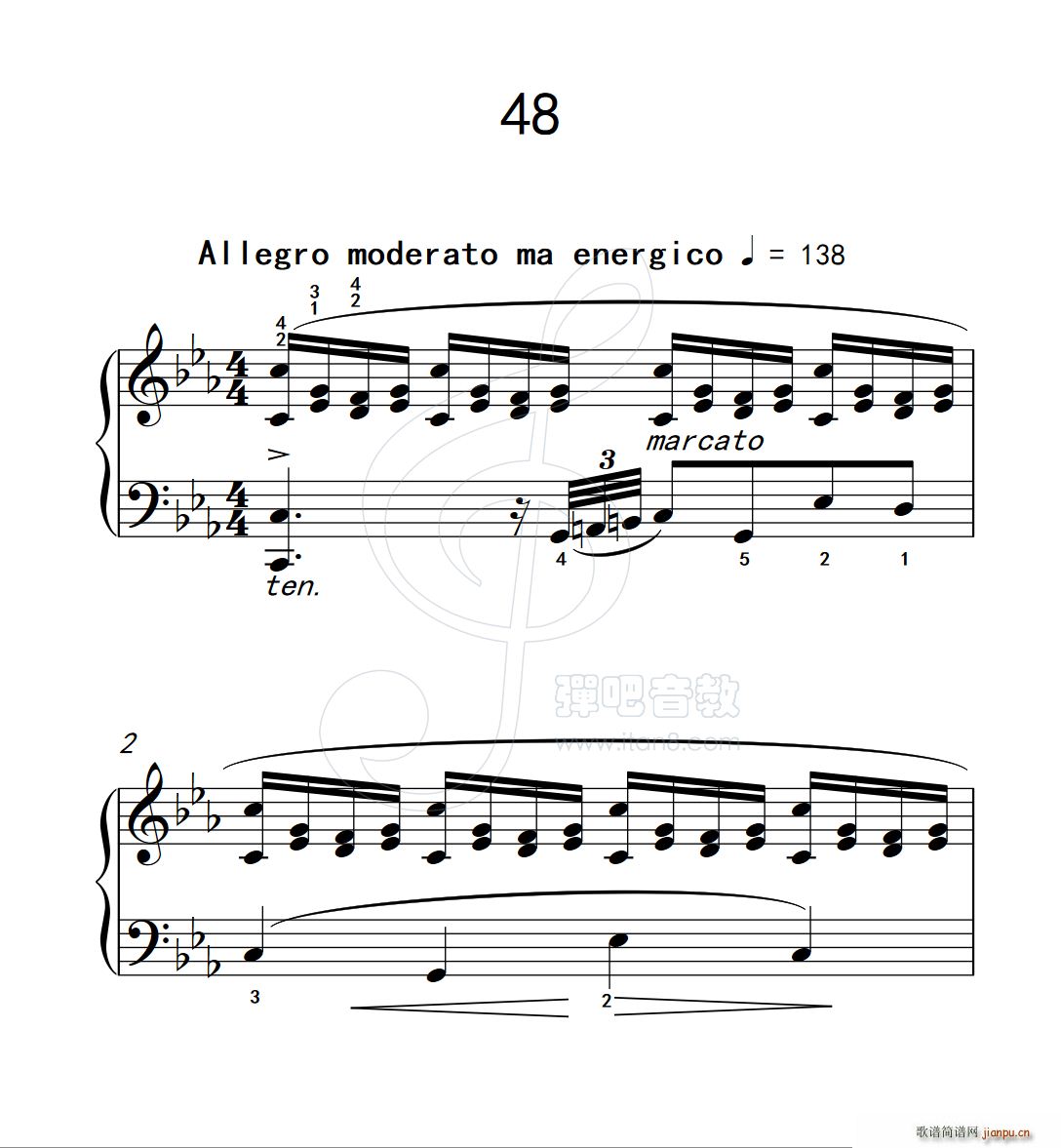 练习曲 48 克拉莫钢琴练习曲60首(钢琴谱)1