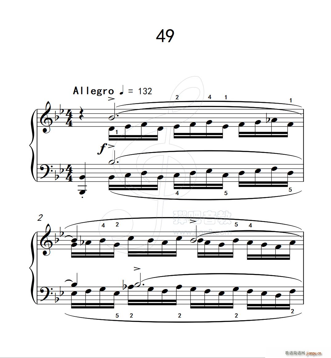 练习曲 49 克拉莫钢琴练习曲60首(钢琴谱)1
