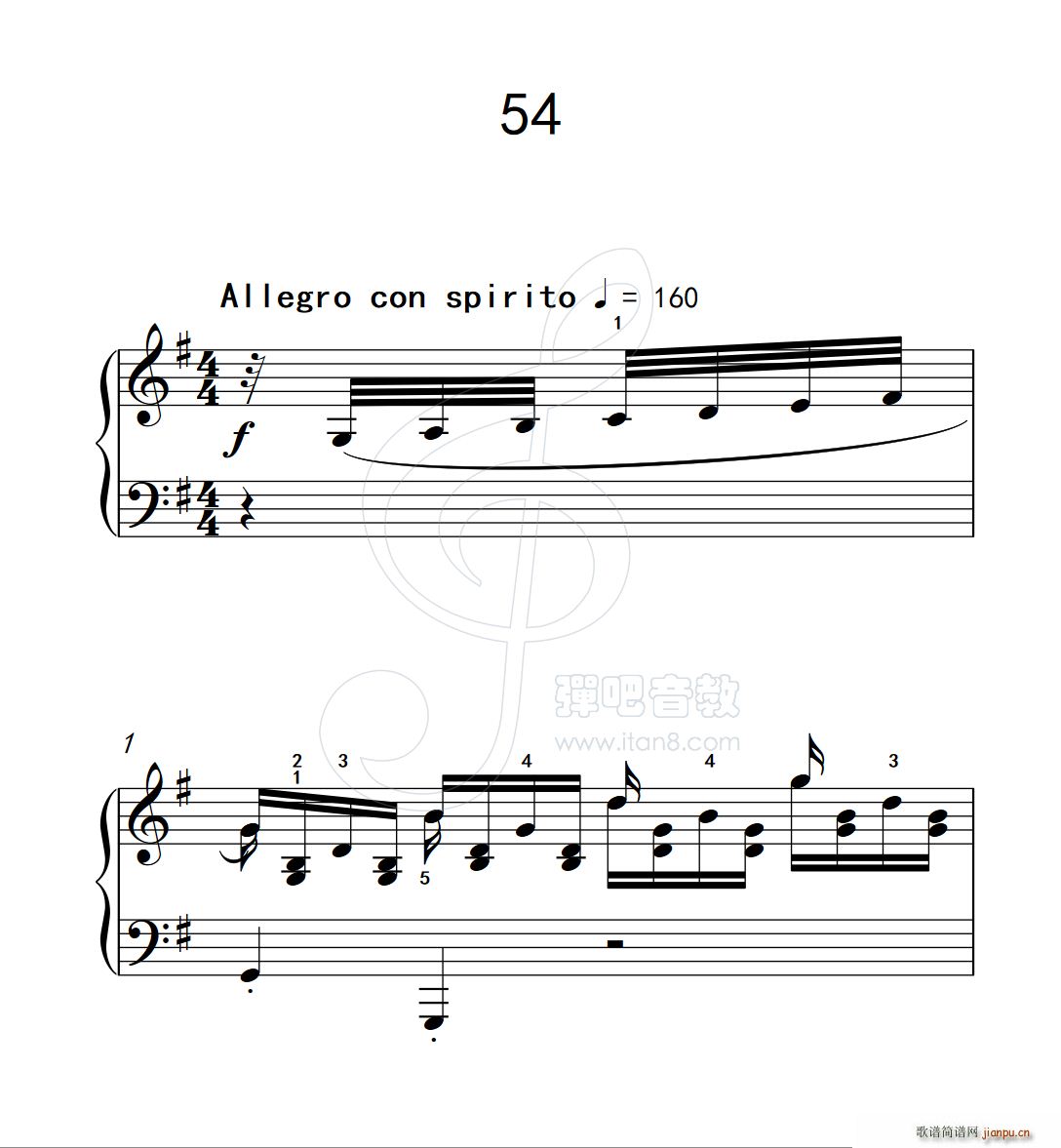 练习曲 54 克拉莫钢琴练习曲60首(钢琴谱)1