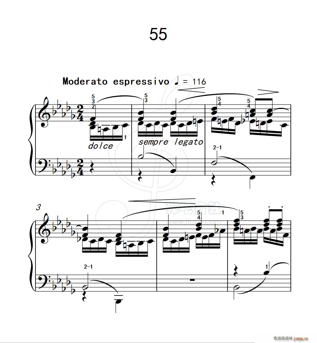 练习曲 55 克拉莫钢琴练习曲60首(钢琴谱)1