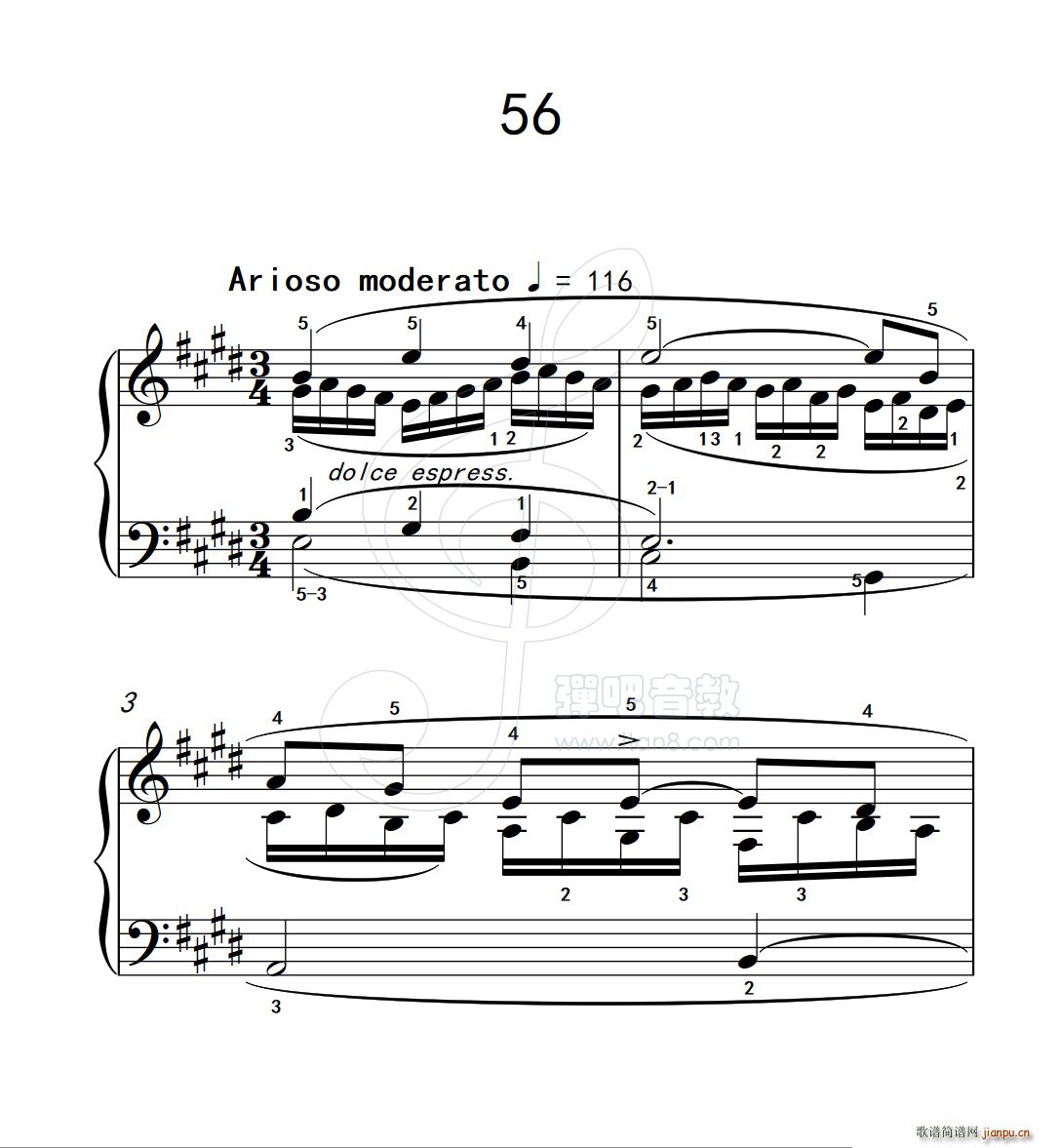 练习曲 56 克拉莫钢琴练习曲60首(钢琴谱)1
