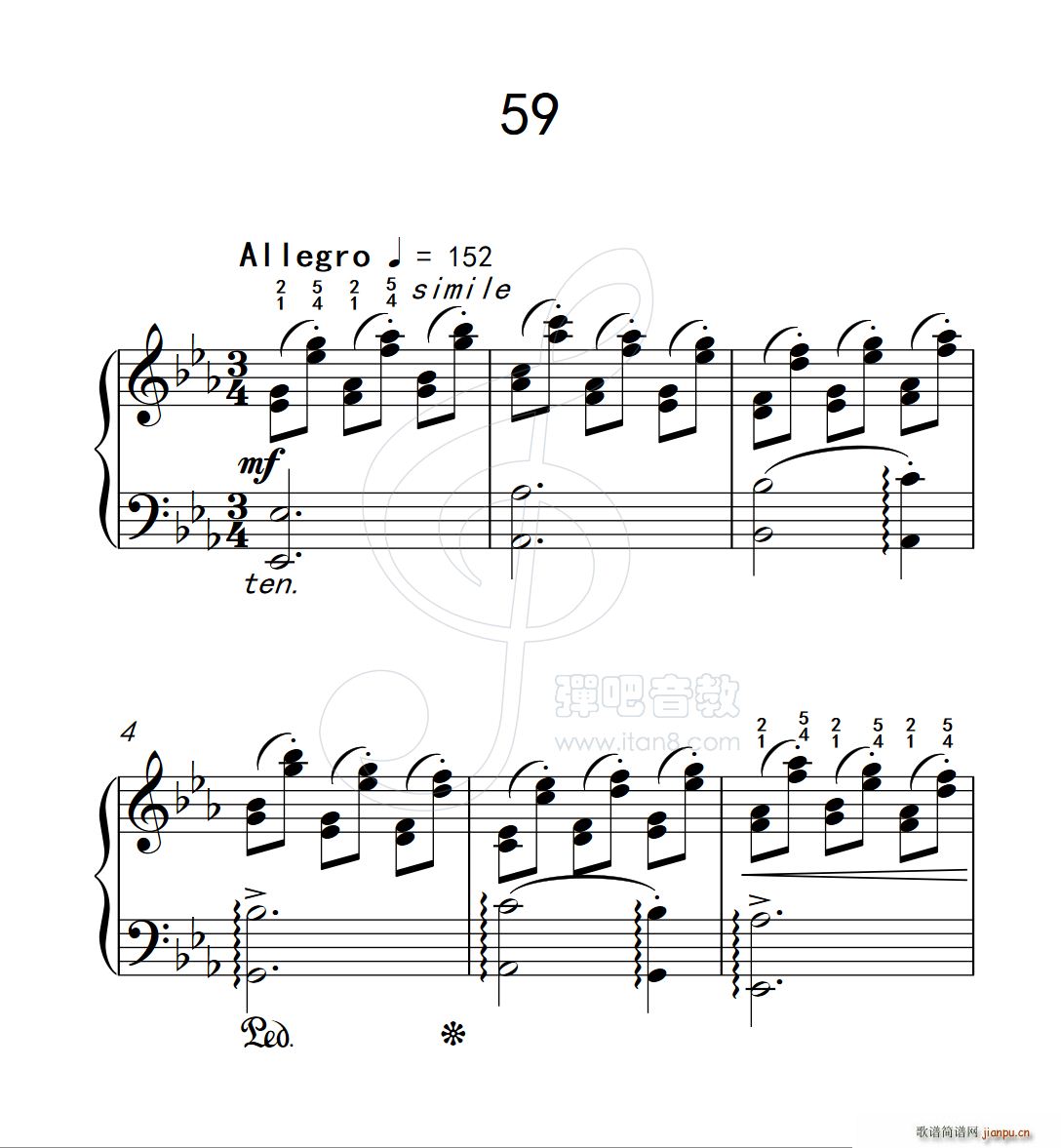 练习曲 59 克拉莫钢琴练习曲60首(钢琴谱)1