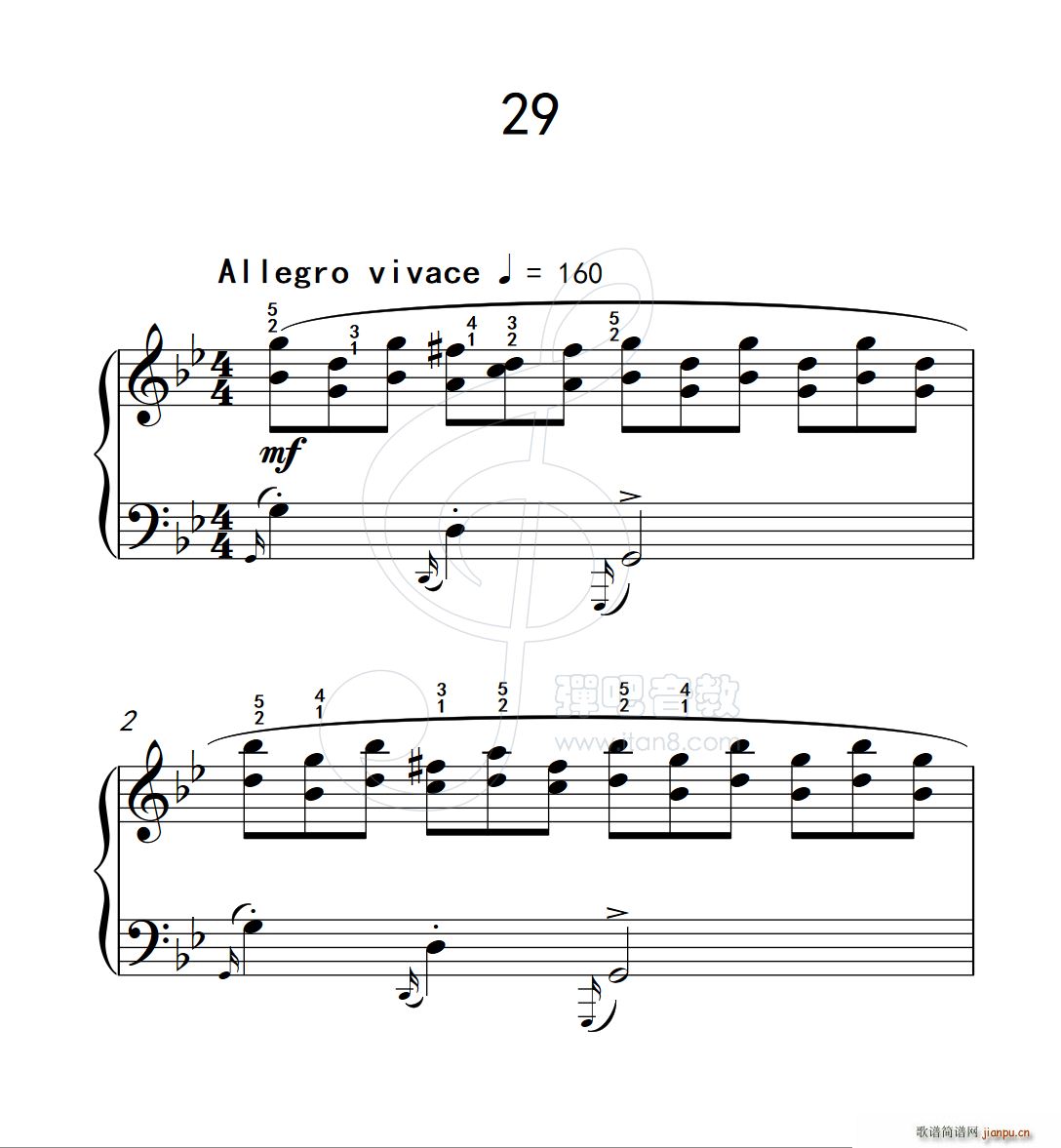 练习曲 29 克拉莫钢琴练习曲60首(钢琴谱)1