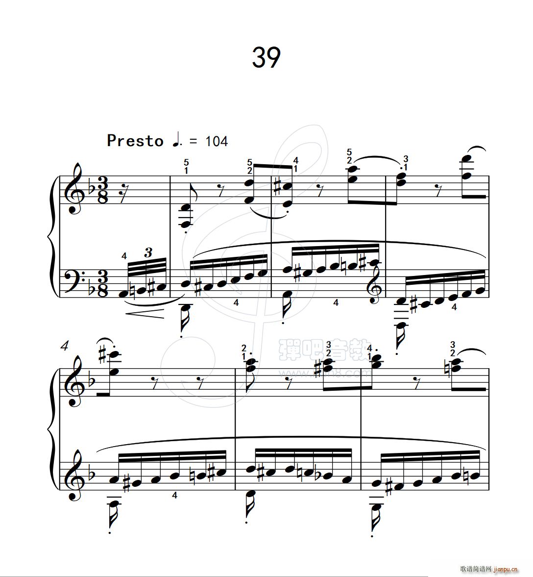 练习曲 39 克拉莫钢琴练习曲60首(钢琴谱)1