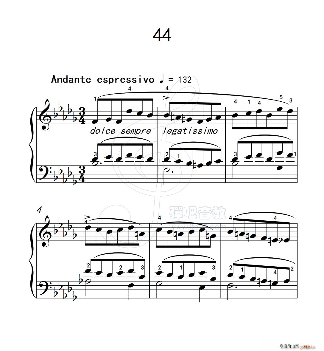 练习曲 44 克拉莫钢琴练习曲60首(钢琴谱)1