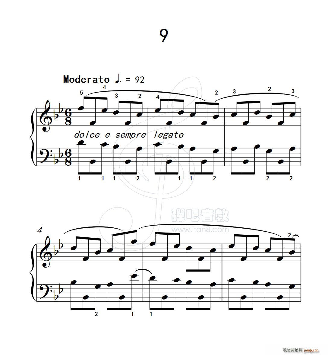 练习曲 9 克拉莫钢琴练习曲60首(钢琴谱)1