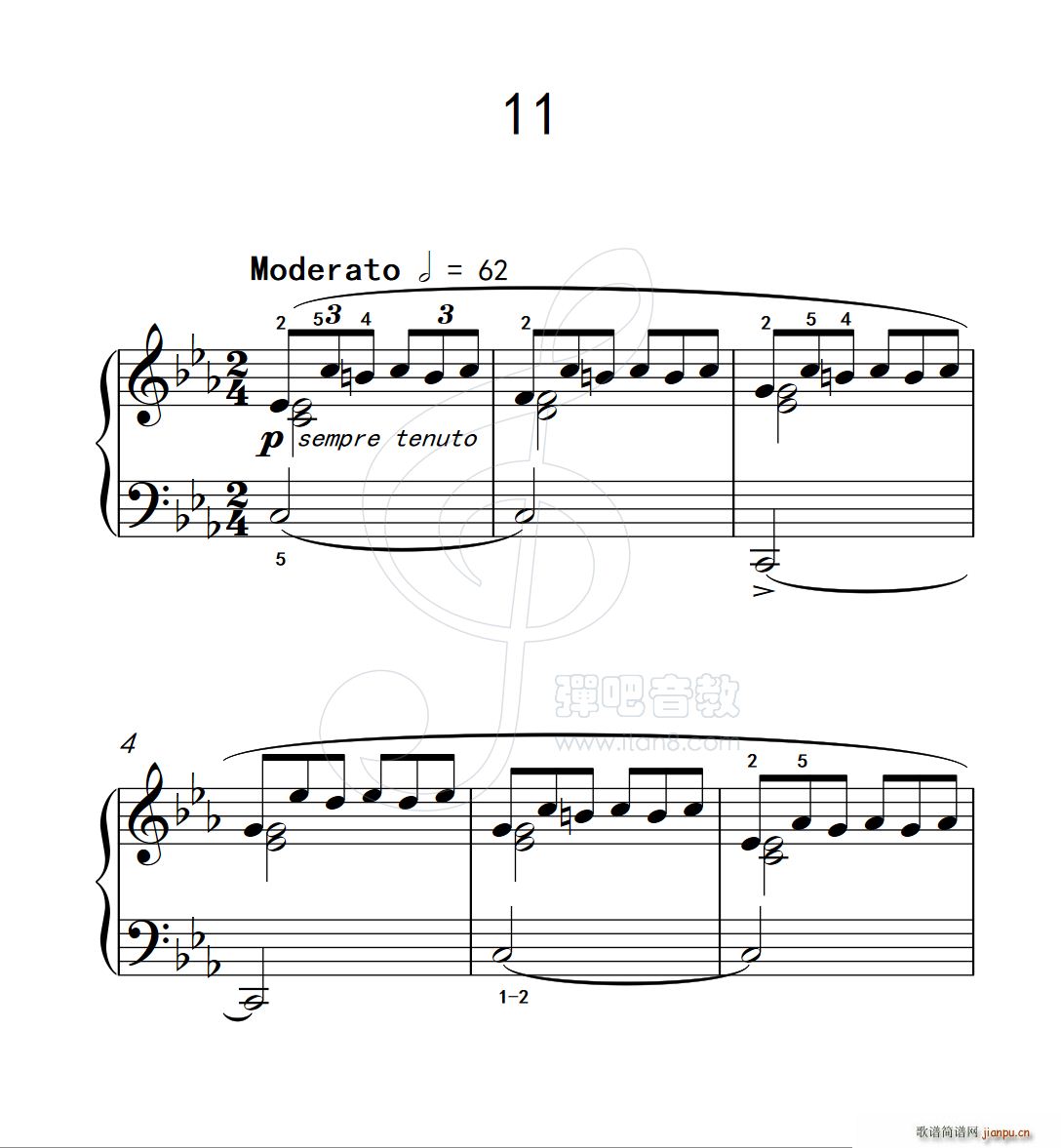 练习曲 11 克拉莫钢琴练习曲60首(钢琴谱)1