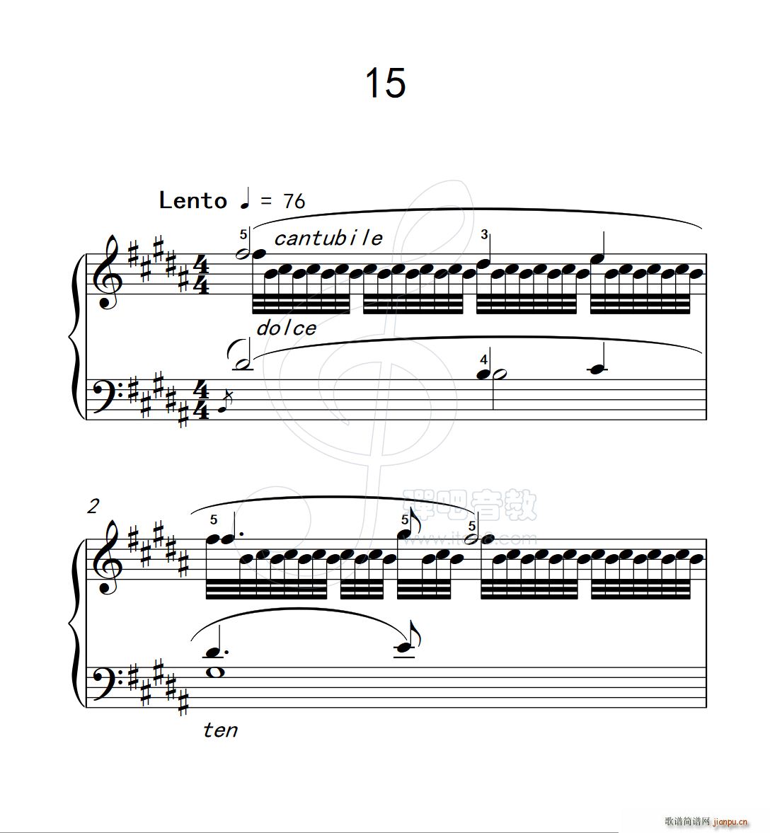 练习曲 15 克拉莫钢琴练习曲60首(钢琴谱)1