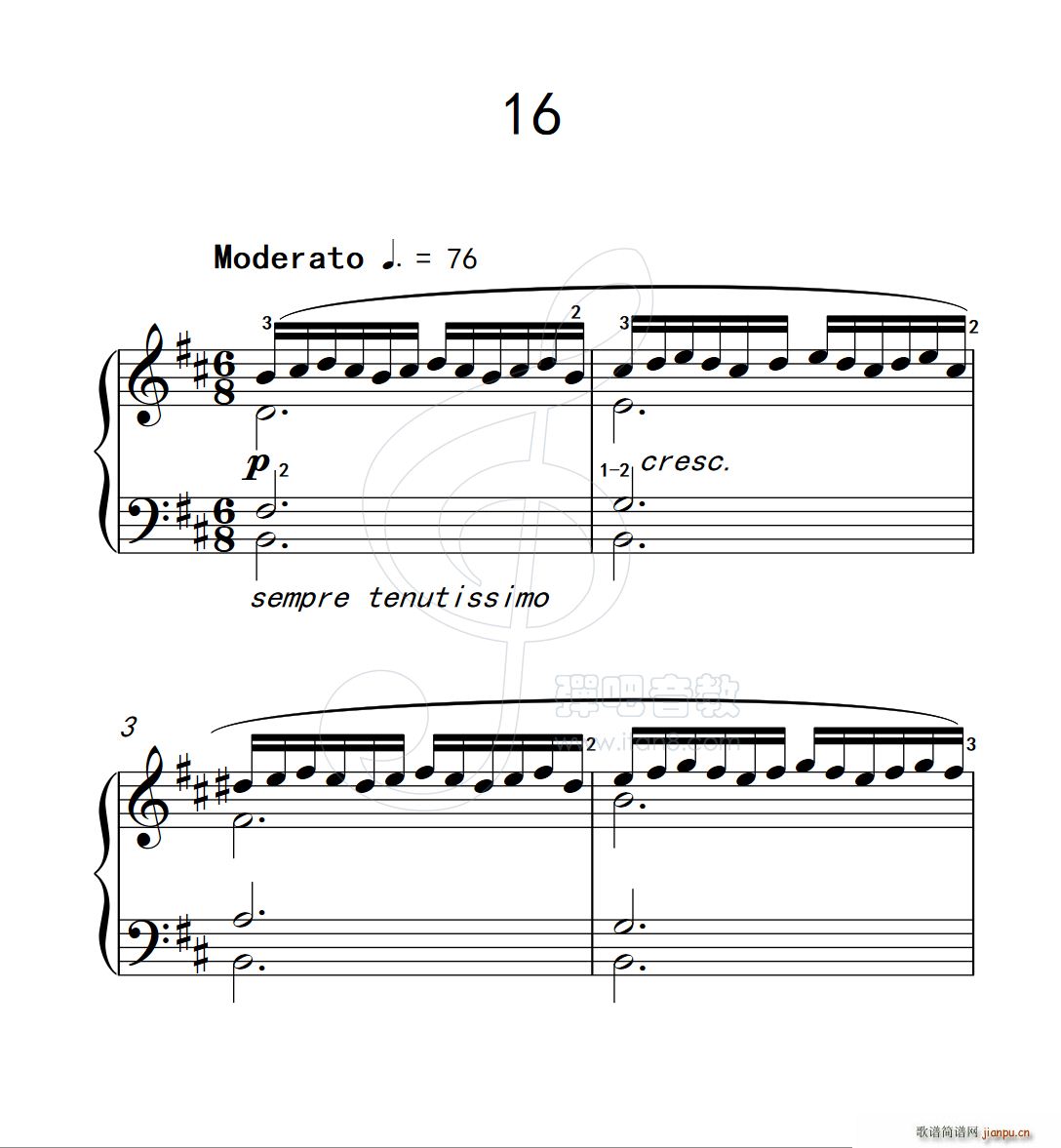 练习曲 16 克拉莫钢琴练习曲60首(钢琴谱)1