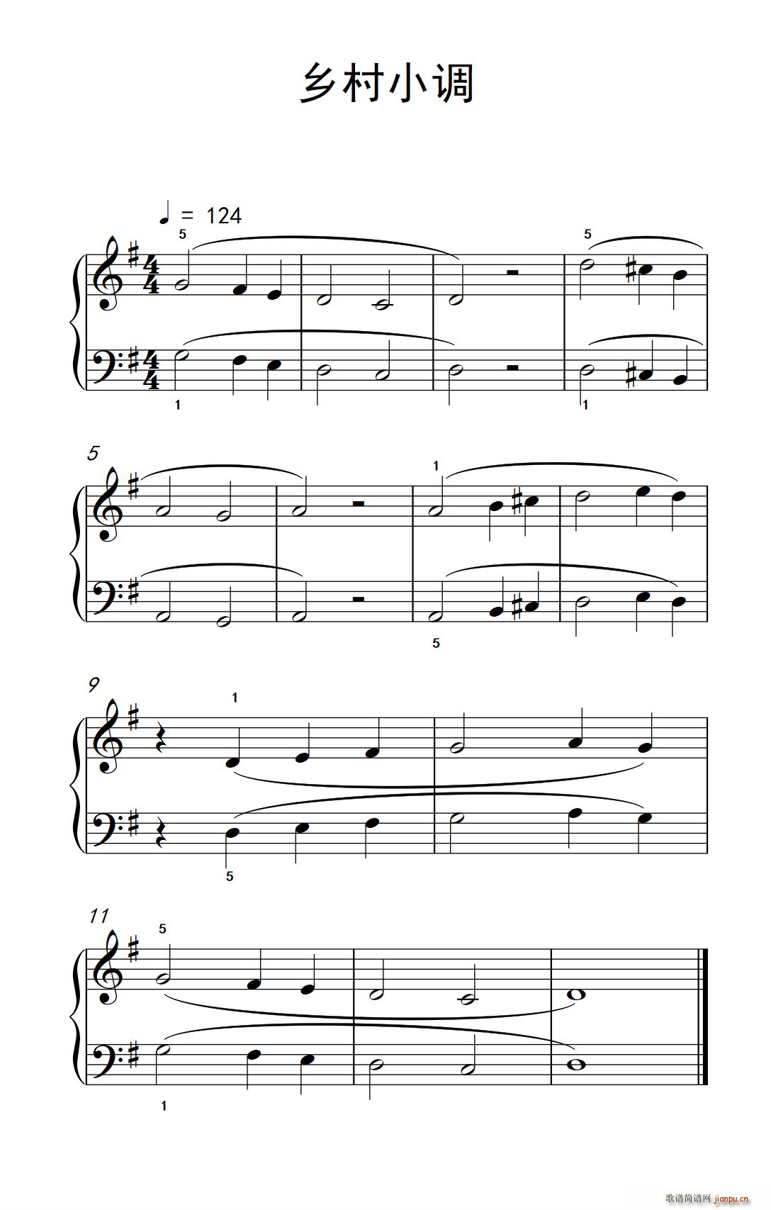 乡村小调 巴托克 小宇宙 钢琴教程 1(钢琴谱)1