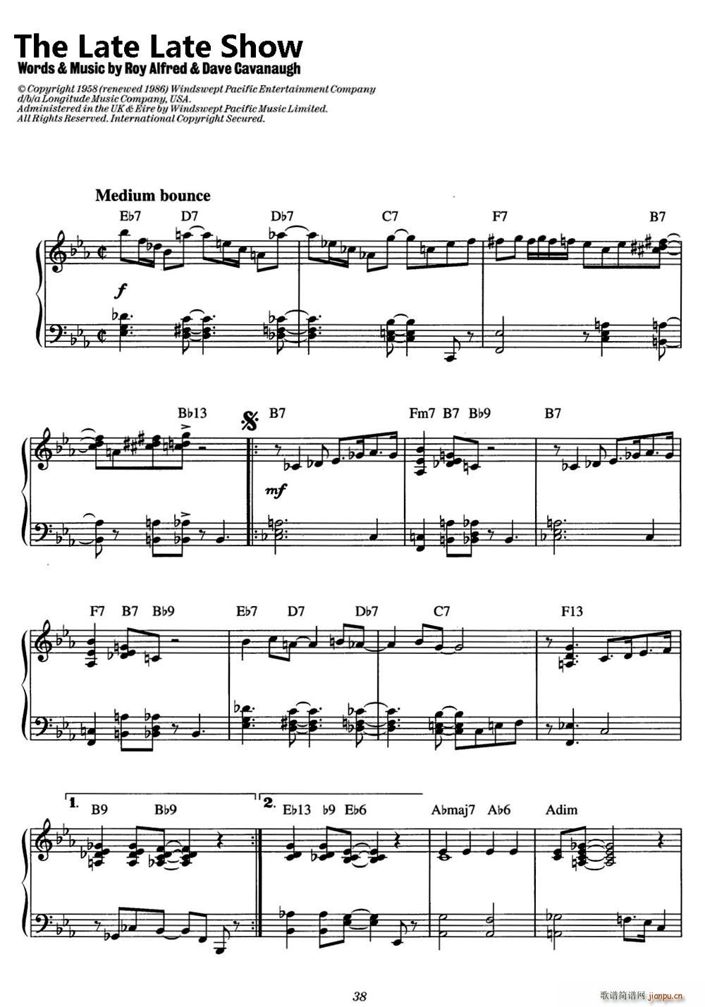The Late Late Show 爵士钢琴酒吧独奏(钢琴谱)1