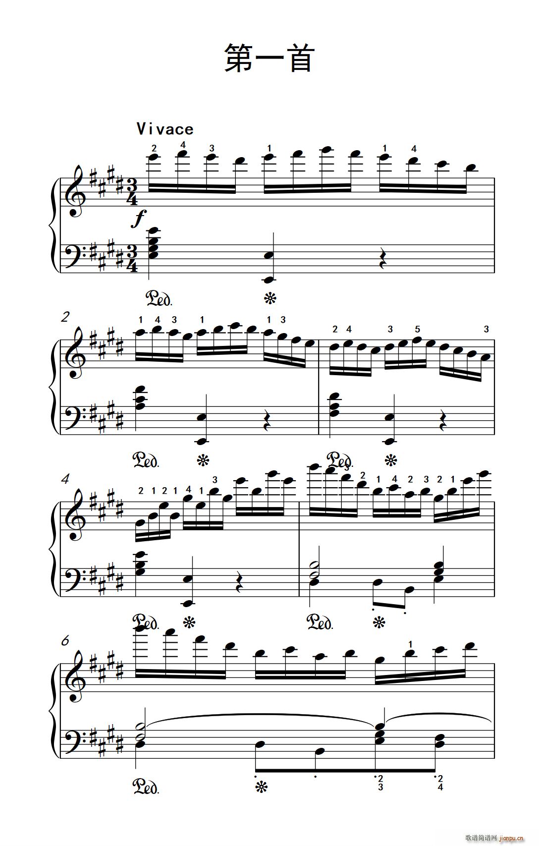 莫什科夫斯基 钢琴练习曲 第一首(钢琴谱)1