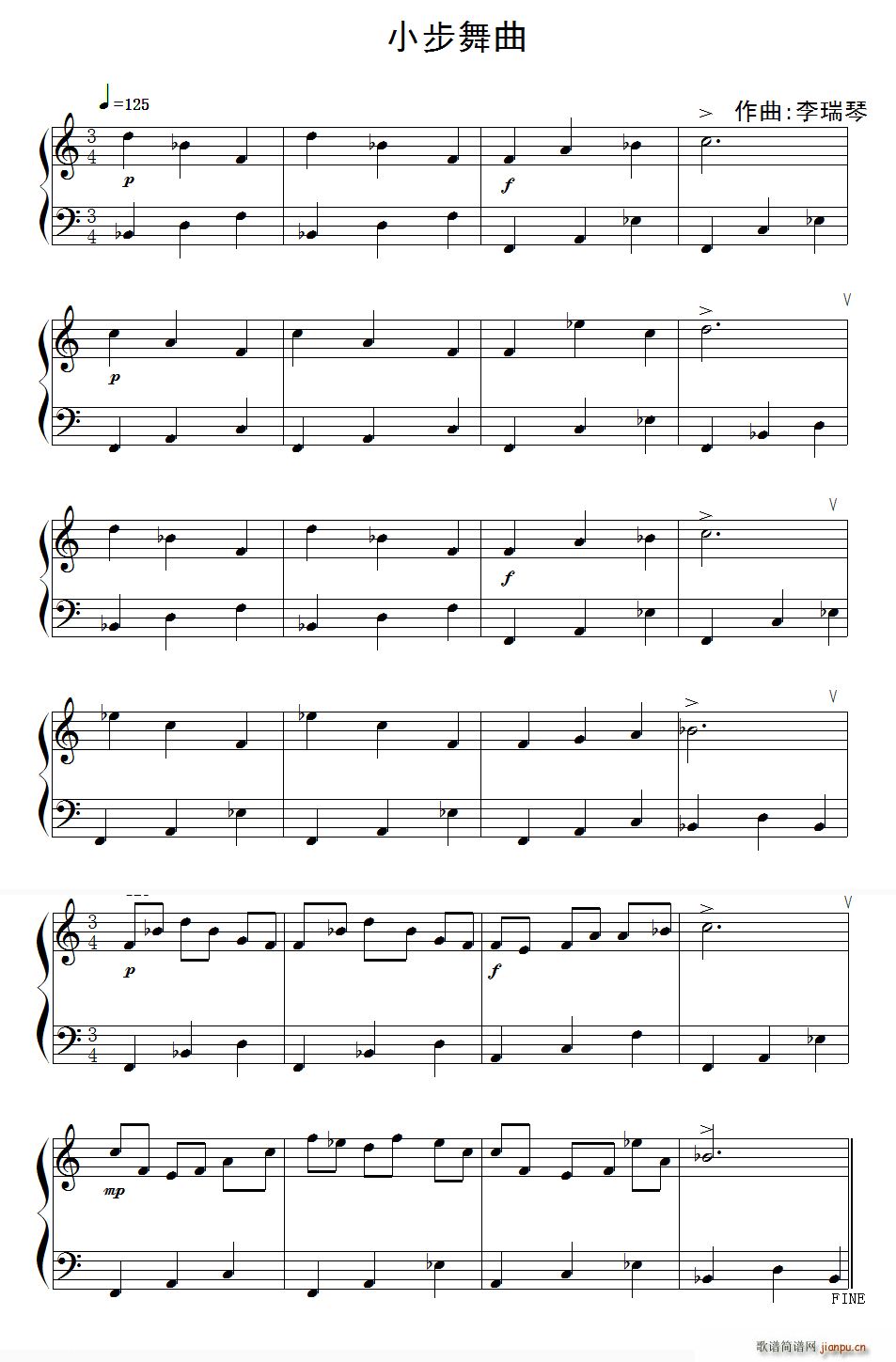 小步舞曲 9号作品(钢琴谱)1