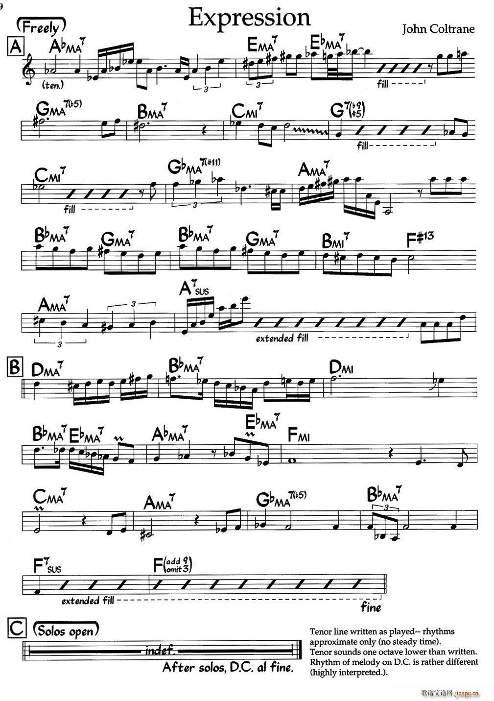 Expression 表情 爵士钢琴曲(钢琴谱)1