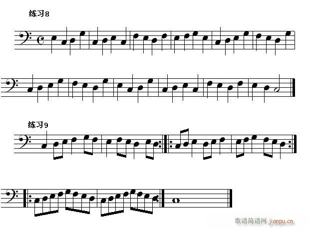 怎样看钢琴 第三节 识读低音部分常见的音乐进行 二(钢琴谱)3