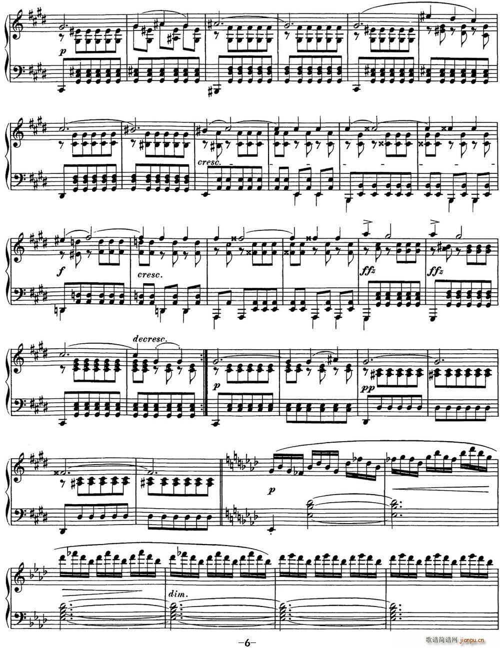 舒伯特降E大调即兴曲D 899 Op 90(钢琴谱)6