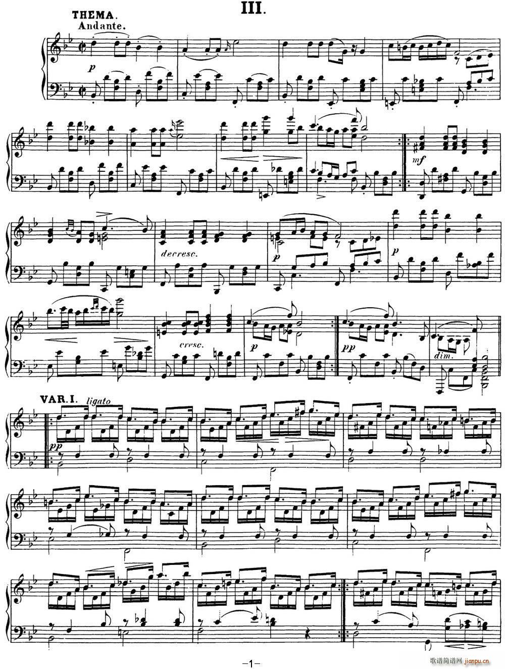 舒伯特降B大调即兴曲D 935 Op 142(钢琴谱)1