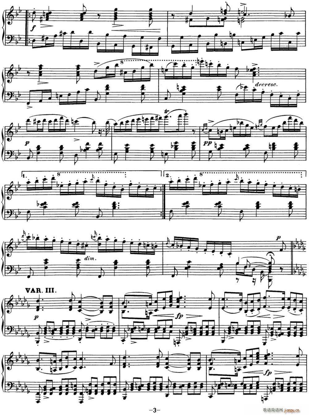 舒伯特降B大调即兴曲D 935 Op 142(钢琴谱)3