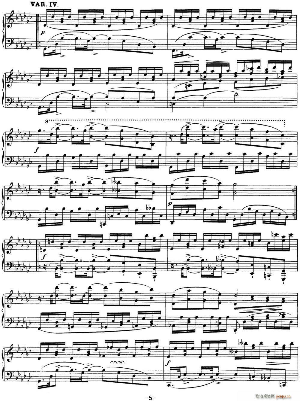 舒伯特降B大调即兴曲D 935 Op 142(钢琴谱)5