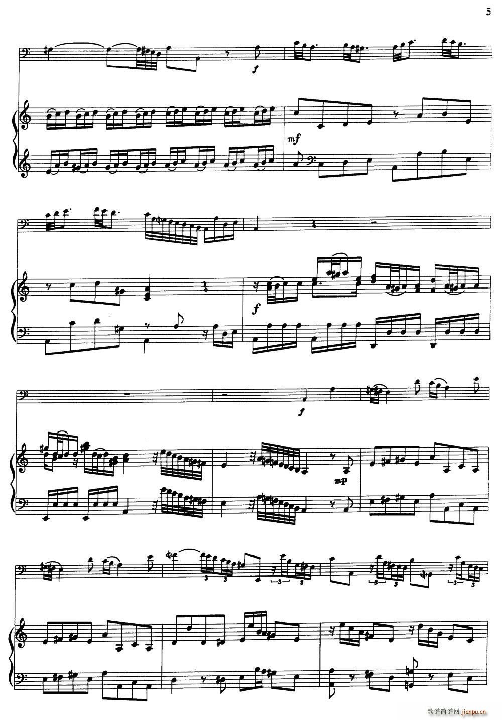 C大调协奏曲 大管 钢琴伴奏 铜管(钢琴谱)5