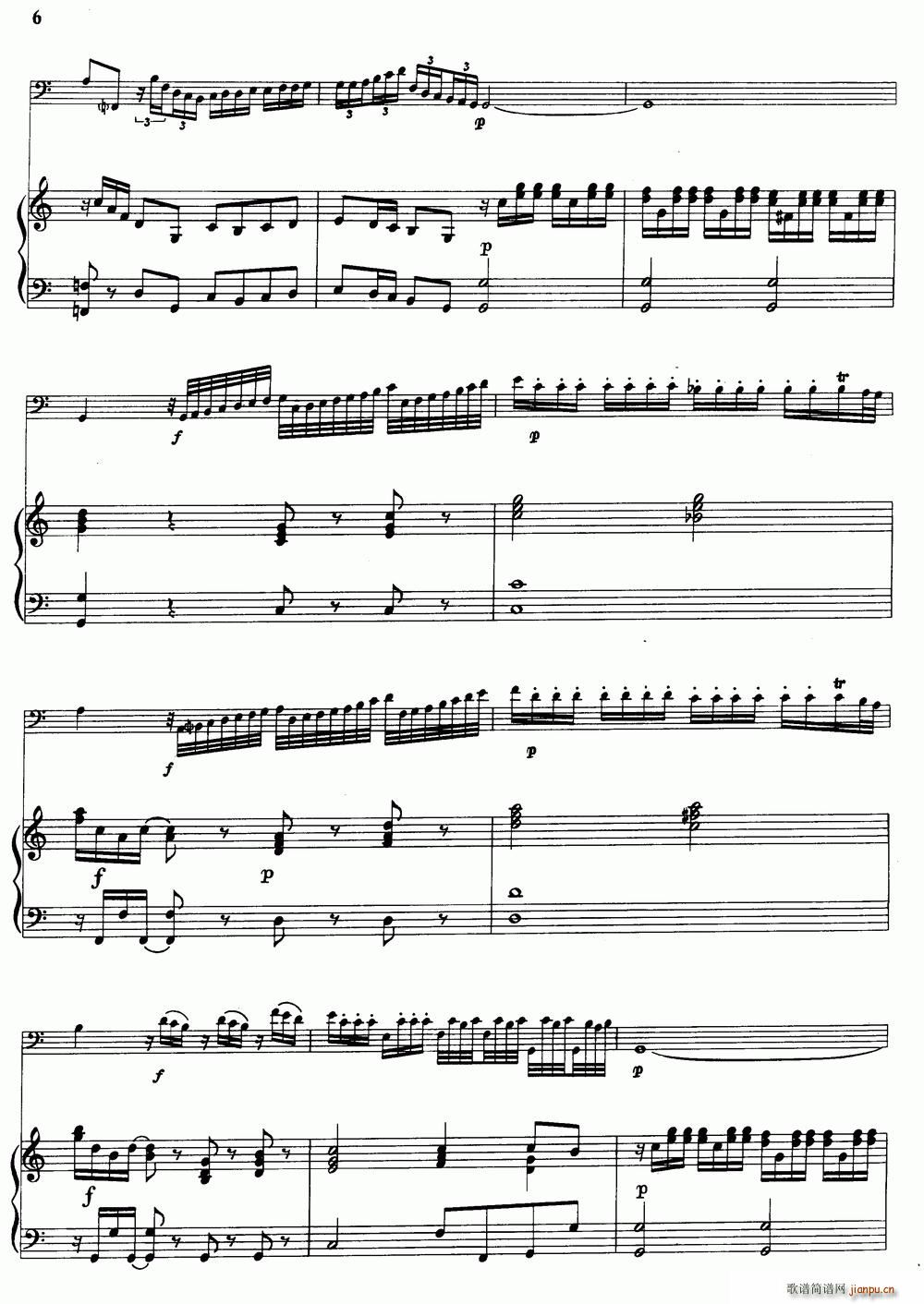 C大调协奏曲 大管 钢琴伴奏 铜管(钢琴谱)6