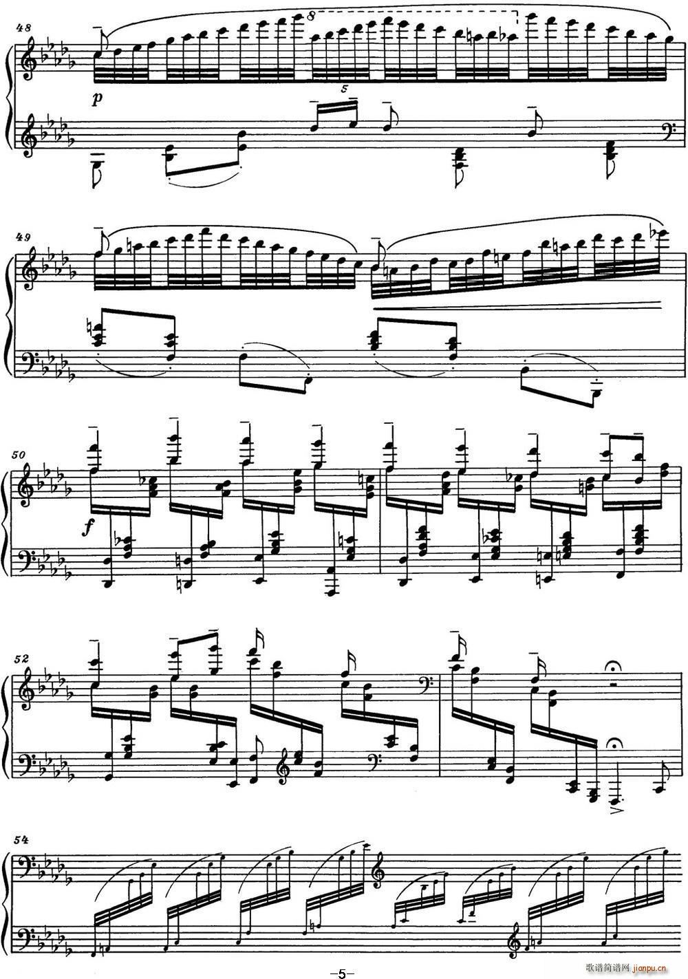 巴拉基列夫 改编钢琴曲 云雀(钢琴谱)5