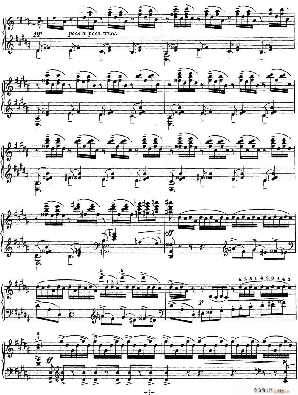 拉赫玛尼诺夫 钢琴前奏曲23 升G小调 Op 32 No 12(钢琴谱)3