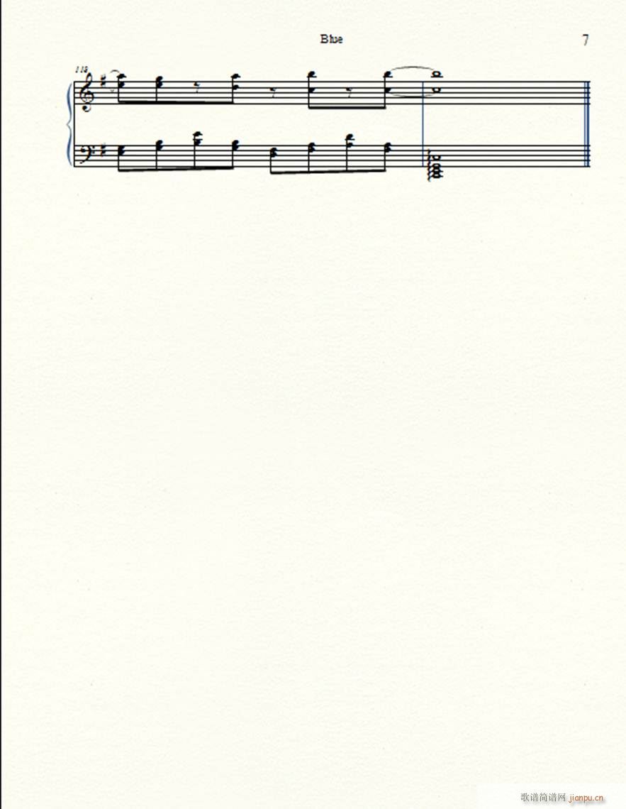 blue(钢琴谱)6
